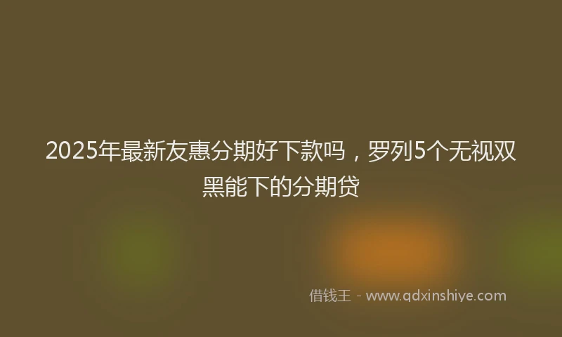 2025年最新友惠分期好下款吗，罗列5个无视双黑能下的分期贷
