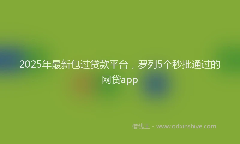 2025年最新包过贷款平台，罗列5个秒批通过的网贷app