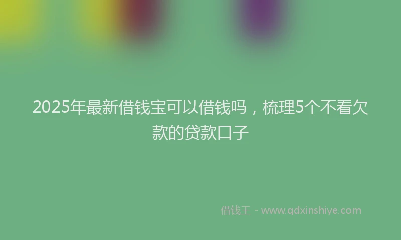 2025年最新借钱宝可以借钱吗，梳理5个不看欠款的贷款口子
