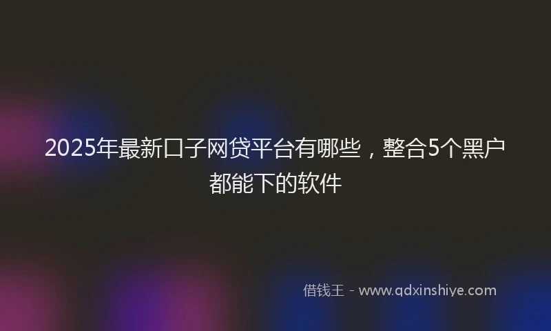 2025年最新口子网贷平台有哪些，整合5个黑户都能下的软件