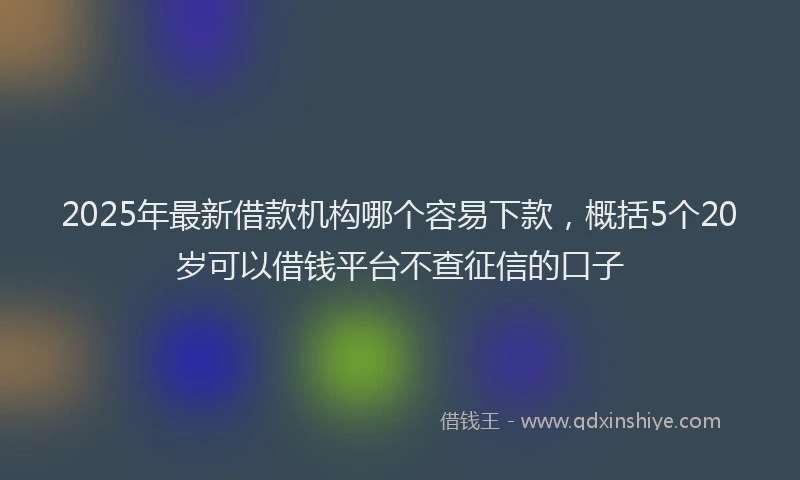 2025年最新借款机构哪个容易下款，概括5个20岁可以借钱平台不查征信的口子