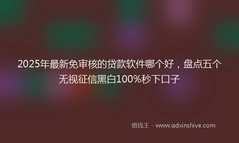 2025年最新免审核的贷款软件哪个好，盘点五个无视征信黑白100%秒下口子