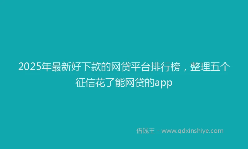 2025年最新好下款的网贷平台排行榜，整理五个征信花了能网贷的app
