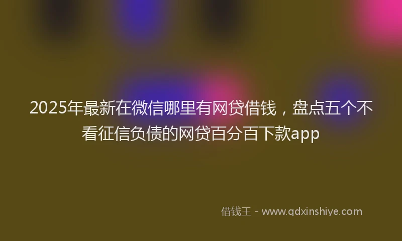 2025年最新在微信哪里有网贷借钱，盘点五个不看征信负债的网贷百分百下款app