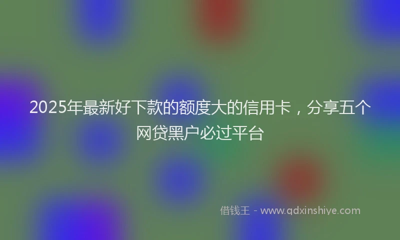 2025年最新好下款的额度大的信用卡，分享五个网贷黑户必过平台