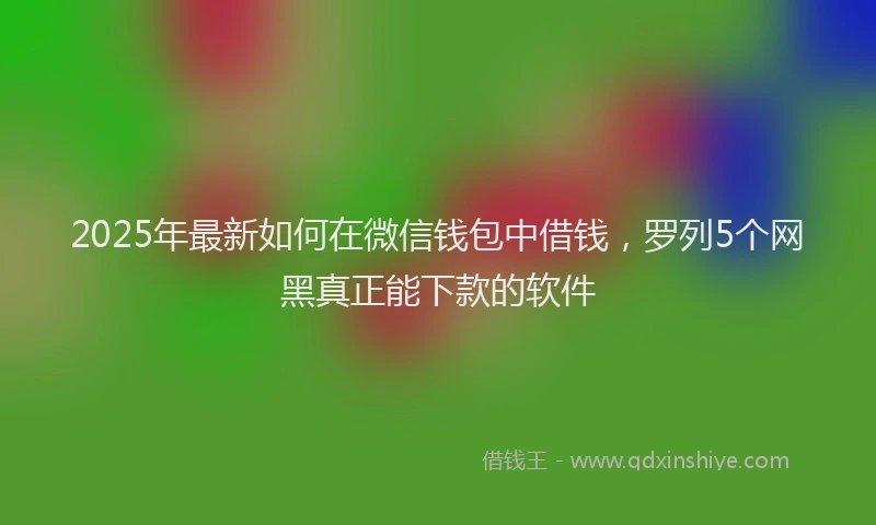 2025年最新如何在微信钱包中借钱，罗列5个网黑真正能下款的软件