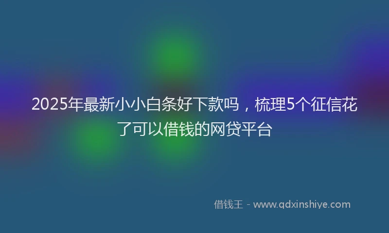 2025年最新小小白条好下款吗，梳理5个征信花了可以借钱的网贷平台