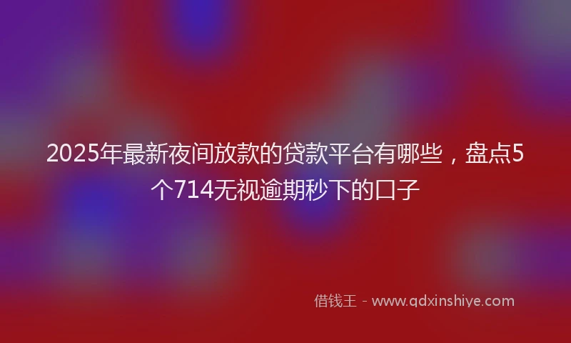 2025年最新夜间放款的贷款平台有哪些，盘点5个714无视逾期秒下的口子