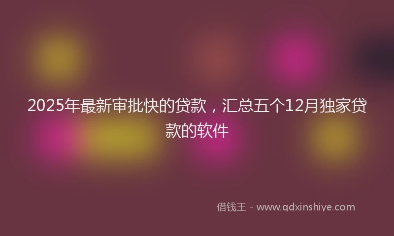2025年最新审批快的贷款，汇总五个12月独家贷款的软件