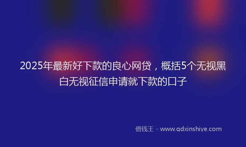 2025年最新好下款的良心网贷，概括5个无视黑白无视征信申请就下款的口子