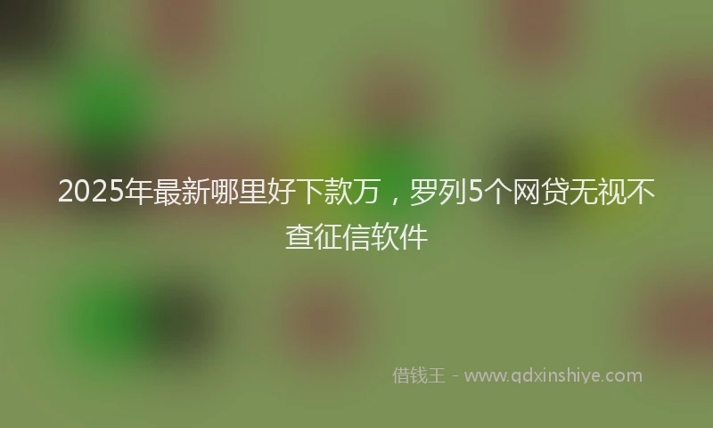 2025年最新哪里好下款万，罗列5个网贷无视不查征信软件