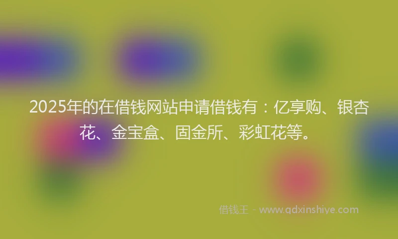 2025年的在借钱网站申请借钱有：亿享购、银杏花、金宝盒、固金所、彩虹花等。