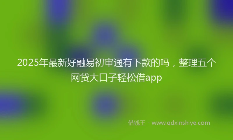 2025年最新好融易初审通有下款的吗，整理五个网贷大口子轻松借app