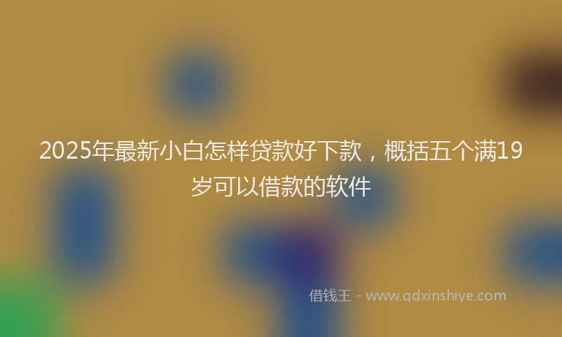 2025年最新小白怎样贷款好下款，概括五个满19岁可以借款的软件