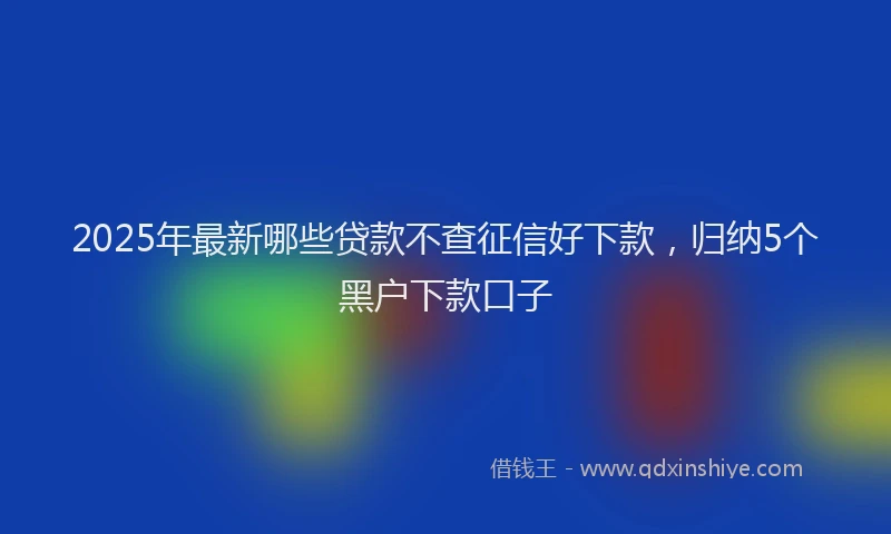 2025年最新哪些贷款不查征信好下款，归纳5个黑户下款口子