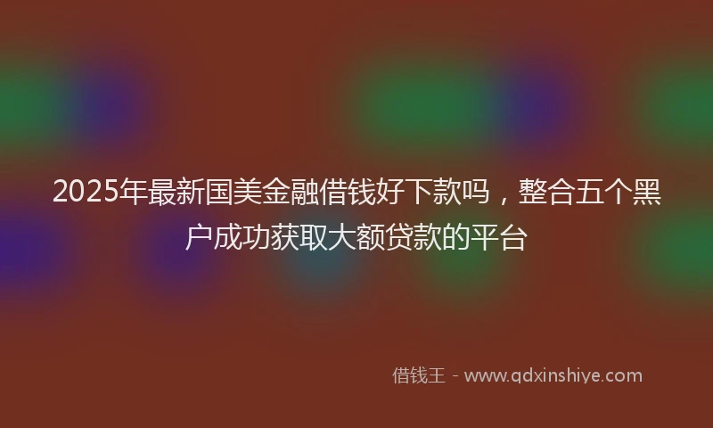 2025年最新国美金融借钱好下款吗，整合五个黑户成功获取大额贷款的平台