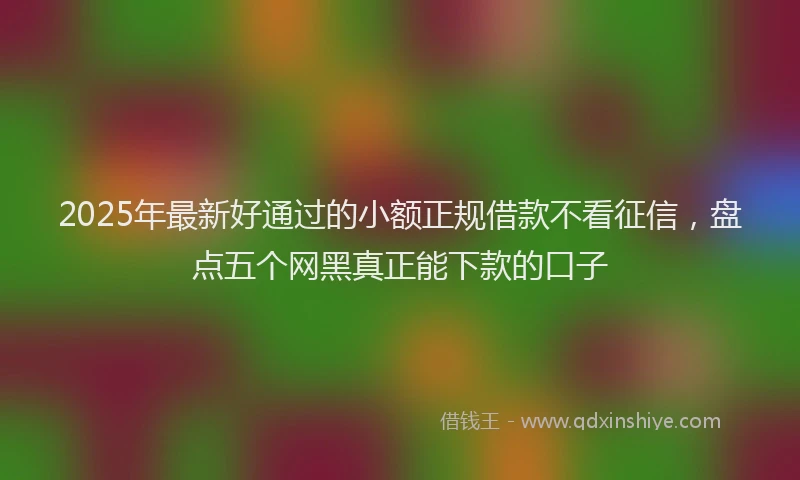 2025年最新好通过的小额正规借款不看征信，盘点五个网黑真正能下款的口子