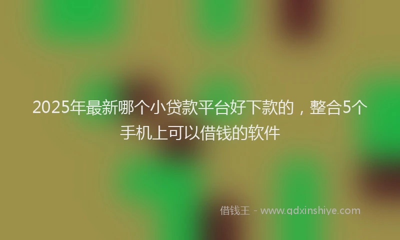 2025年最新哪个小贷款平台好下款的，整合5个手机上可以借钱的软件