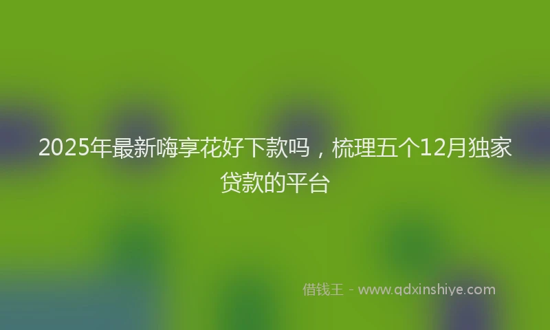 2025年最新嗨享花好下款吗，梳理五个12月独家贷款的平台