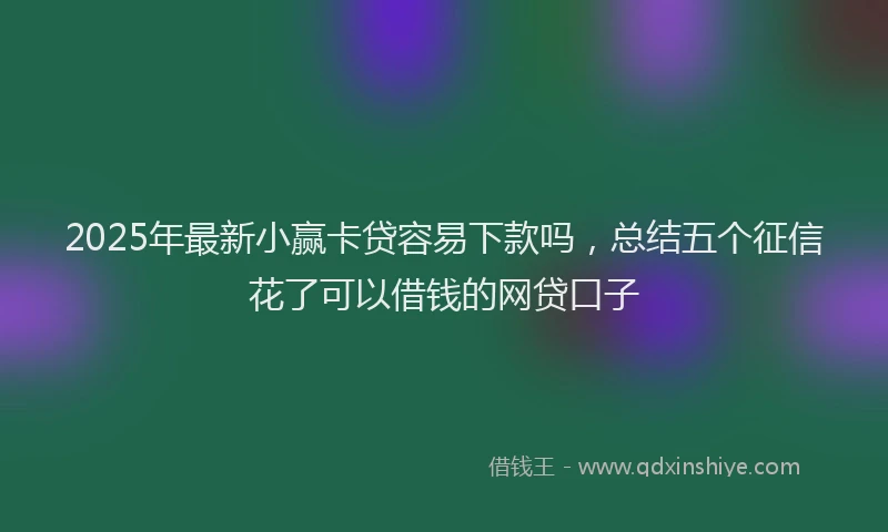2025年最新小赢卡贷容易下款吗，总结五个征信花了可以借钱的网贷口子