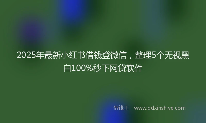 2025年最新小红书借钱登微信，整理5个无视黑白100%秒下网贷软件