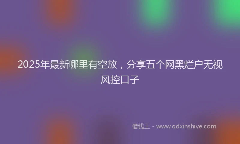 2025年最新哪里有空放，分享五个网黑烂户无视风控口子