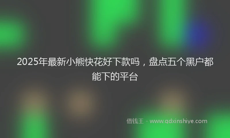 2025年最新小熊快花好下款吗，盘点五个黑户都能下的平台