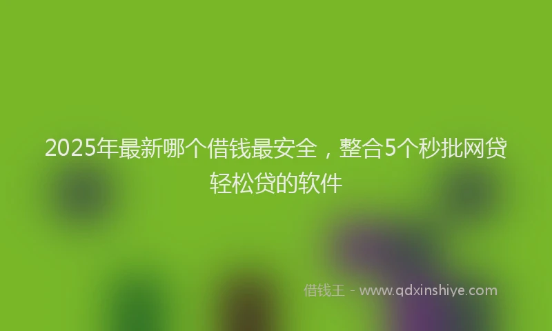 2025年最新哪个借钱最安全，整合5个秒批网贷轻松贷的软件
