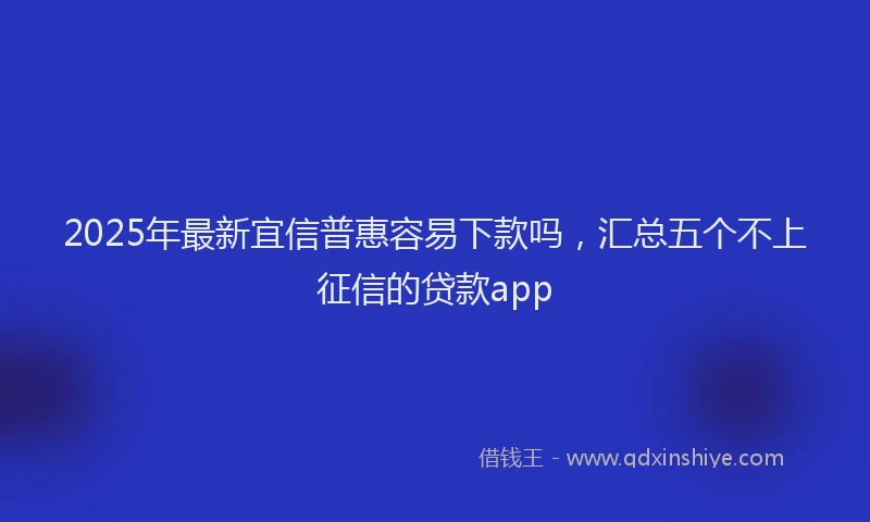 2025年最新宜信普惠容易下款吗，汇总五个不上征信的贷款app