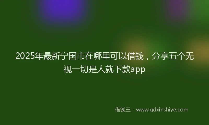2025年最新宁国市在哪里可以借钱，分享五个无视一切是人就下款app