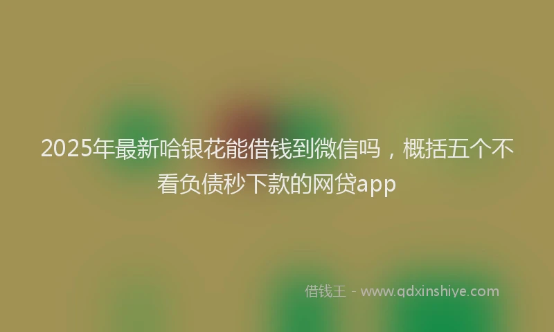 2025年最新哈银花能借钱到微信吗，概括五个不看负债秒下款的网贷app
