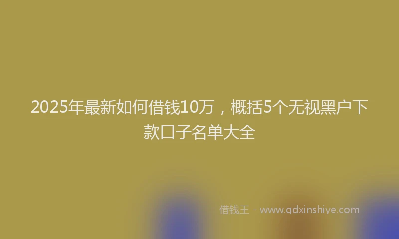 2025年最新如何借钱10万，概括5个无视黑户下款口子名单大全