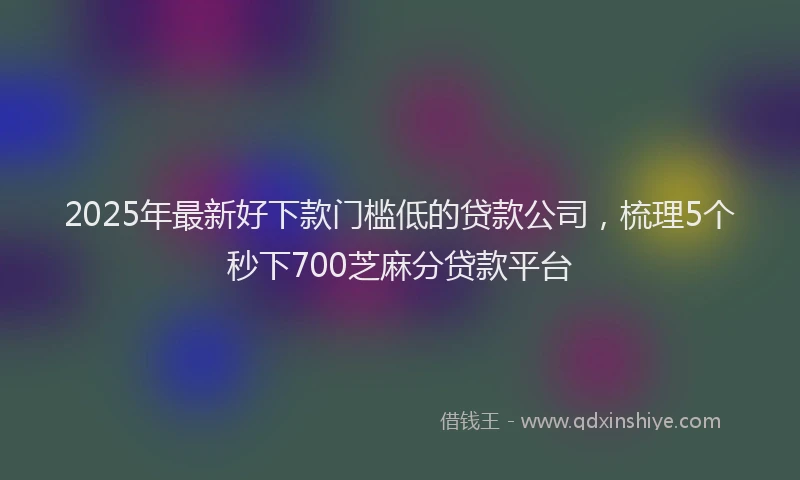 2025年最新好下款门槛低的贷款公司，梳理5个秒下700芝麻分贷款平台