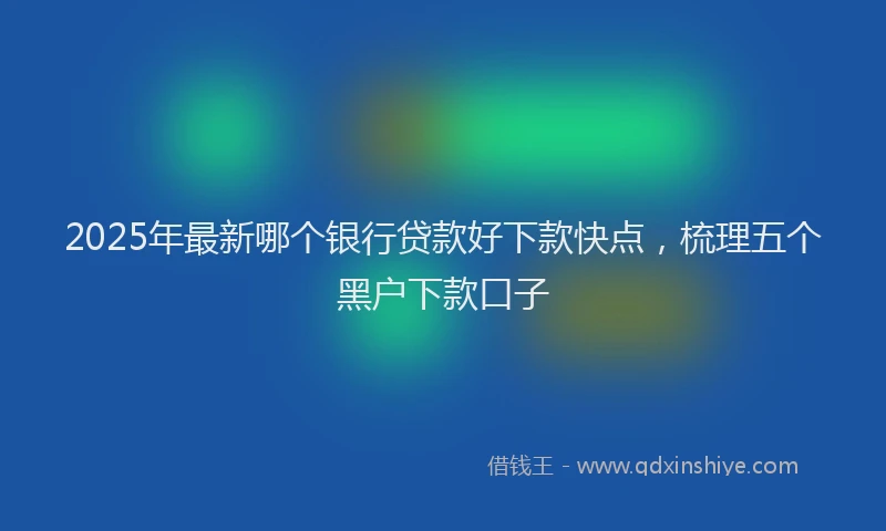 2025年最新哪个银行贷款好下款快点，梳理五个黑户下款口子