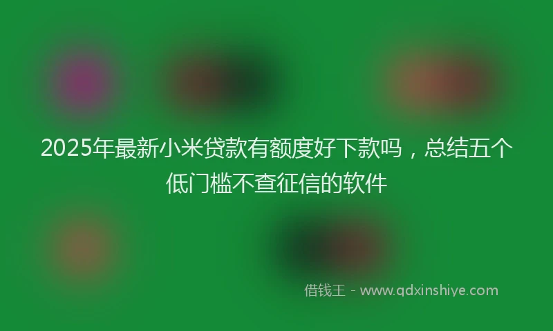 2025年最新小米贷款有额度好下款吗，总结五个低门槛不查征信的软件