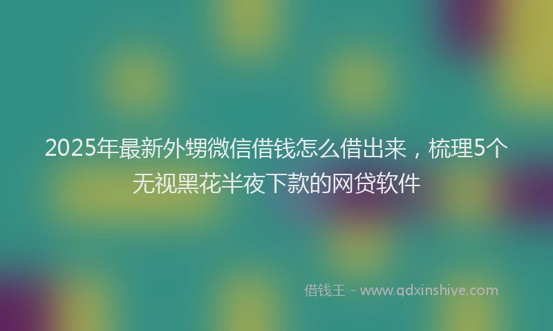2025年最新外甥微信借钱怎么借出来，梳理5个无视黑花半夜下款的网贷软件