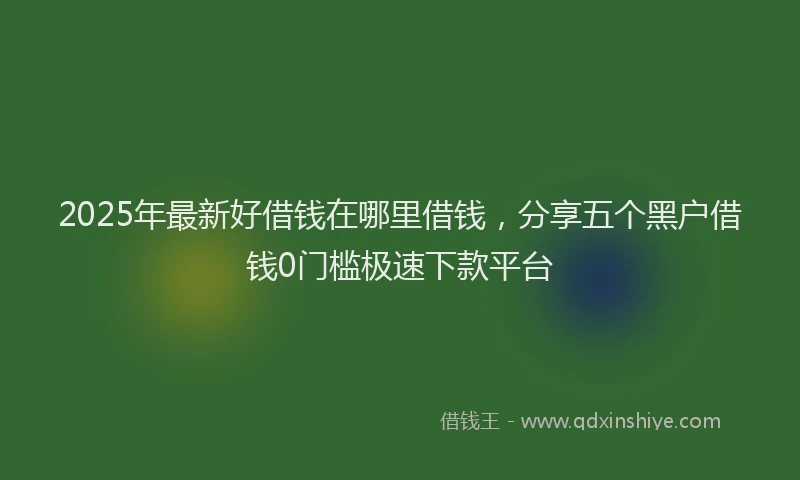 2025年最新好借钱在哪里借钱，分享五个黑户借钱0门槛极速下款平台