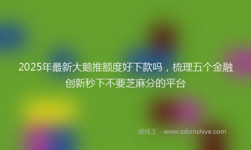 2025年最新大鹅推额度好下款吗，梳理五个金融创新秒下不要芝麻分的平台