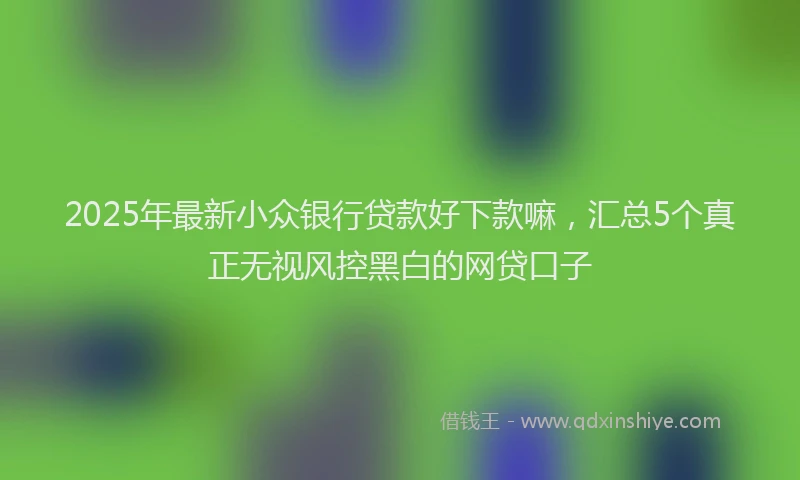2025年最新小众银行贷款好下款嘛，汇总5个真正无视风控黑白的网贷口子