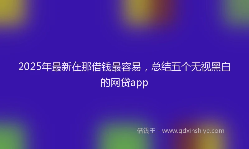 2025年最新在那借钱最容易，总结五个无视黑白的网贷app
