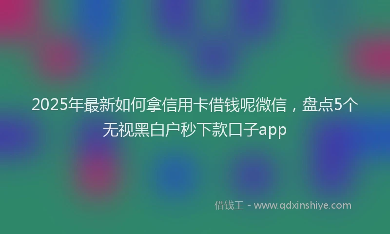 2025年最新如何拿信用卡借钱呢微信，盘点5个无视黑白户秒下款口子app