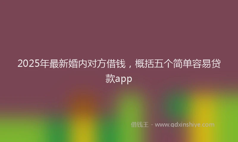 2025年最新婚内对方借钱，概括五个简单容易贷款app
