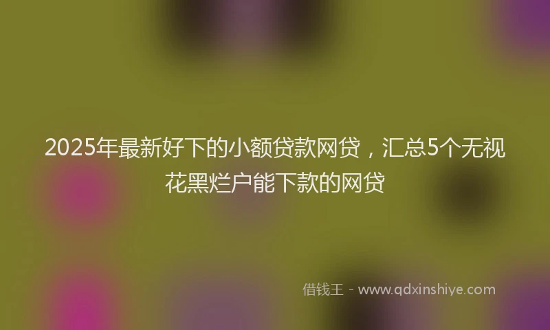 2025年最新好下的小额贷款网贷，汇总5个无视花黑烂户能下款的网贷
