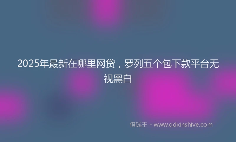 2025年最新在哪里网贷，罗列五个包下款平台无视黑白