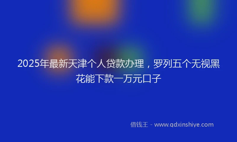 2025年最新天津个人贷款办理，罗列五个无视黑花能下款一万元口子