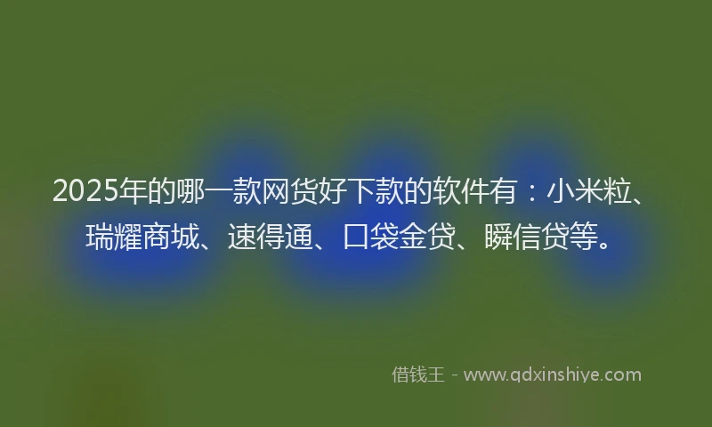 2025年的哪一款网货好下款的软件有：小米粒、瑞耀商城、速得通、口袋金贷、瞬信贷等。
