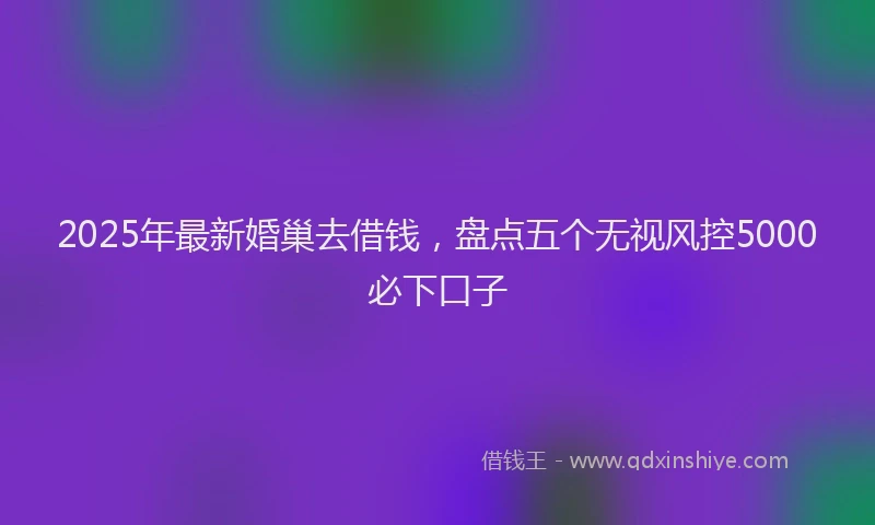 2025年最新婚巢去借钱，盘点五个无视风控5000必下口子