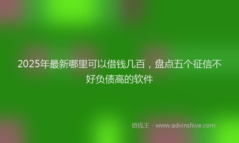 2025年最新哪里可以借钱几百，盘点五个征信不好负债高的软件