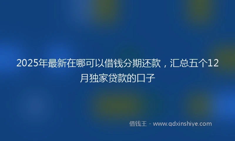 2025年最新在哪可以借钱分期还款，汇总五个12月独家贷款的口子