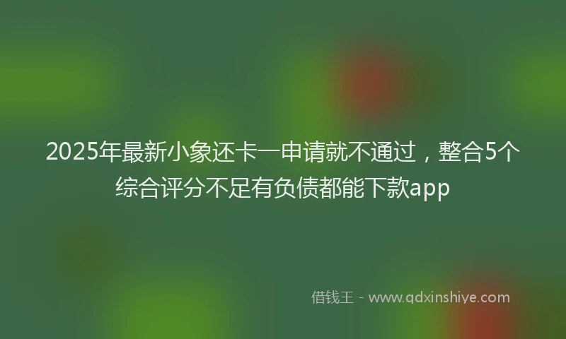 2025年最新小象还卡一申请就不通过，整合5个综合评分不足有负债都能下款app